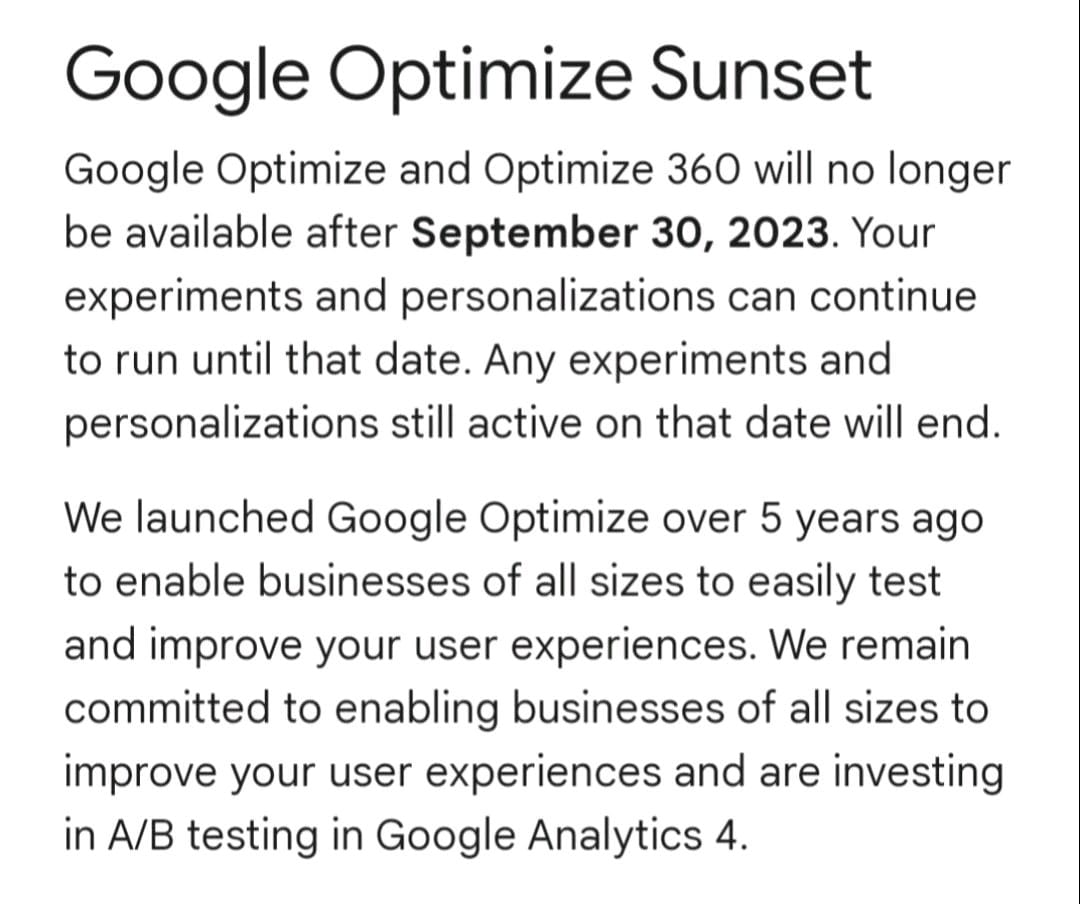 Google Optimize Suset - Invesp Google Optimize Sunset