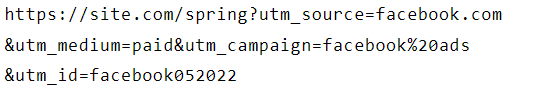 Screenshot Facebook Google campaign url - Invesp